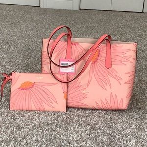 NWT Kate Spade pink Molly tote, wristlet